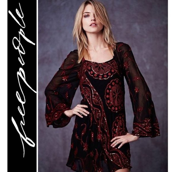 Free People Dresses & Skirts - SOLD/RARE Free people my Beloved Georgette Sequin Dress